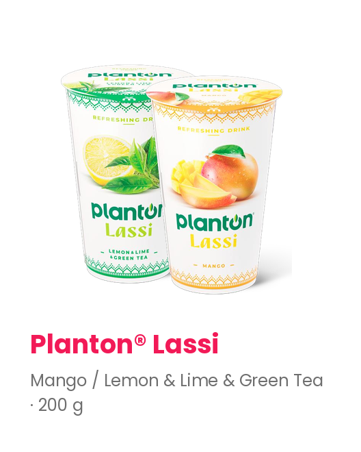 Planton Lassi, mango oraz cytryna i limonka z zieloną herbatą
